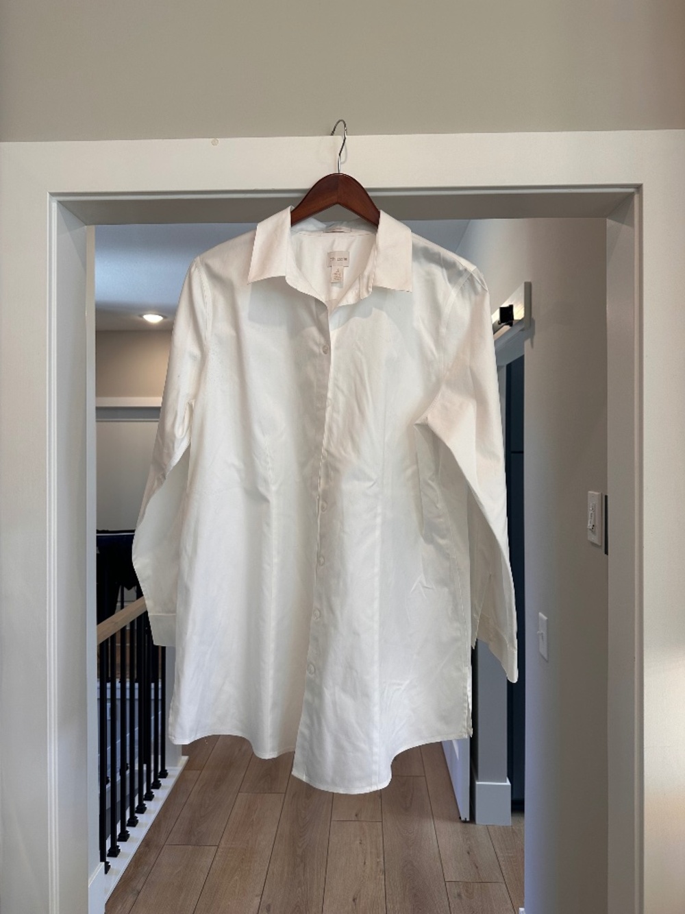 Classic White Chico's Button Down Cotton Shirt